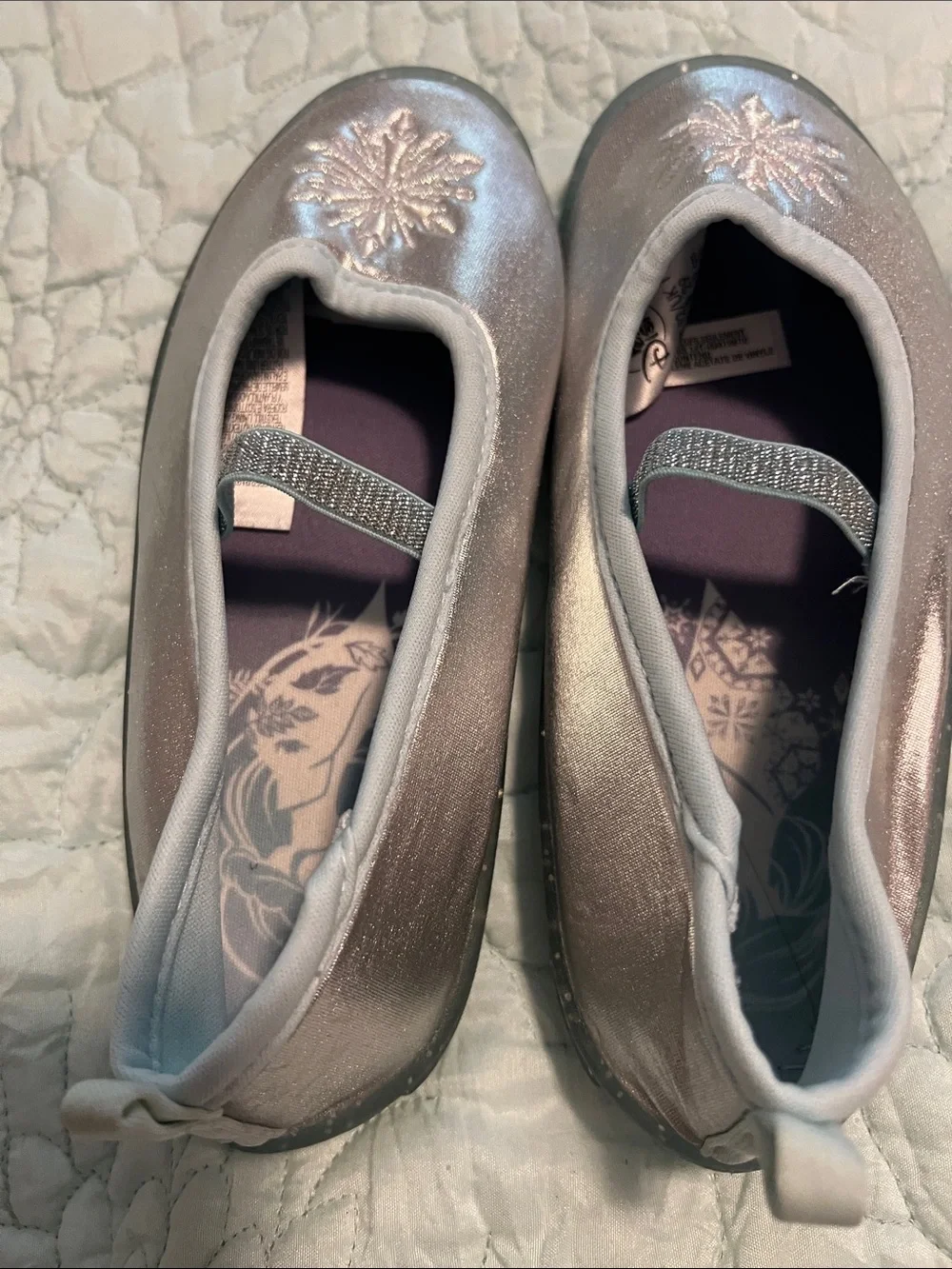 Disney, Girls' Sparkle Snowflake - Silver, “Frozen”water shoes, NWOT